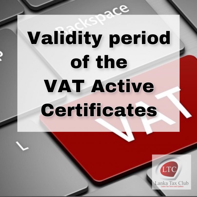 Extension of Validity Period of the VAT Active Certificates